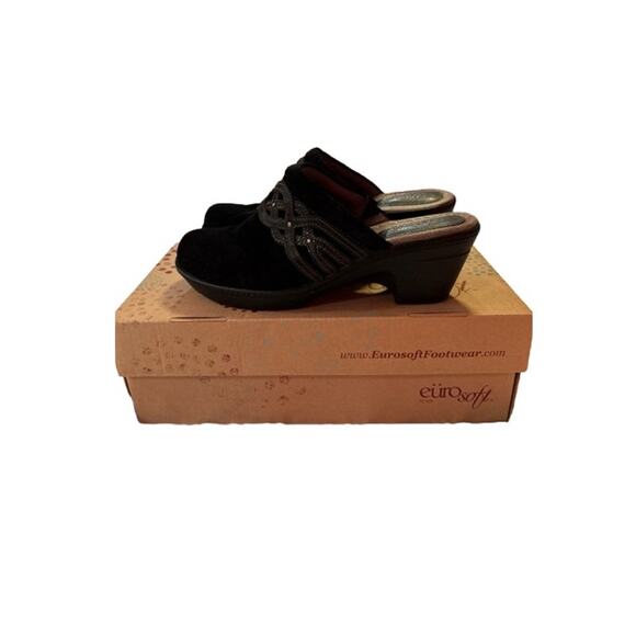 Black Suede clogs by Soffe, Euro Soft 8 (EU 39) - Picture 1 of 7